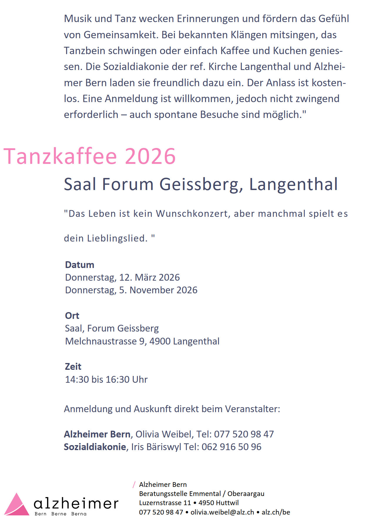 Foto Tanzkaffee Daten